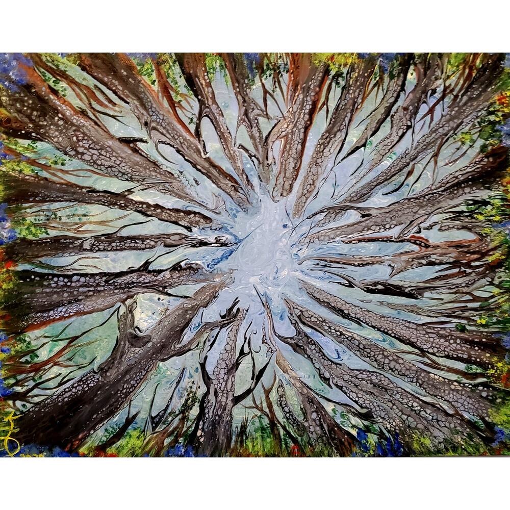 Art Print my Original Work 11" x 14" "Looking up Through the Trees" Acid Free
